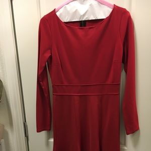 Long sleeve fitted red dress